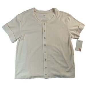 SO Goods For Life Snap Front Tank Top Size Cream XS NWT